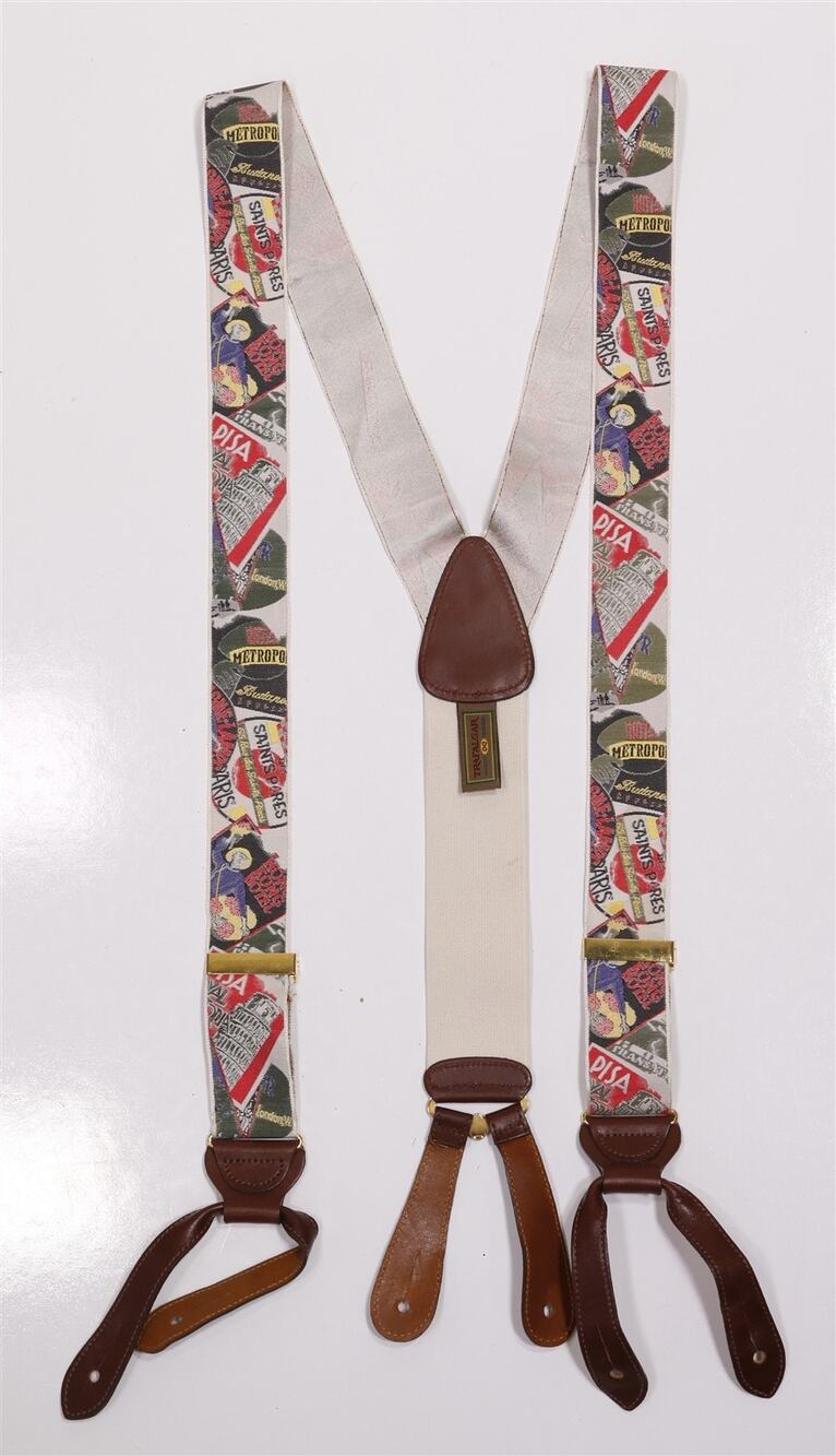 Trafalgar Limited Edition Silk Suspenders Braces Hong Kong Paris Pisa